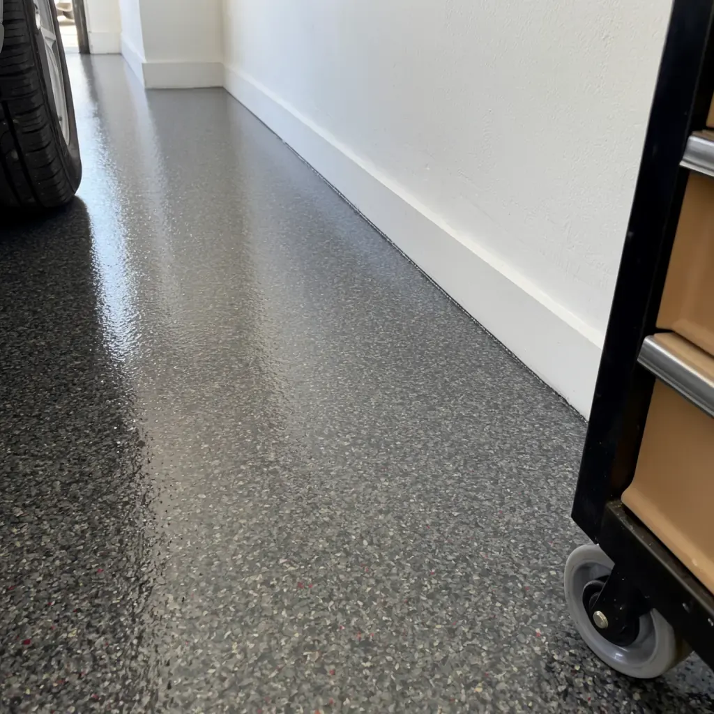 rolling an epoxy base coat